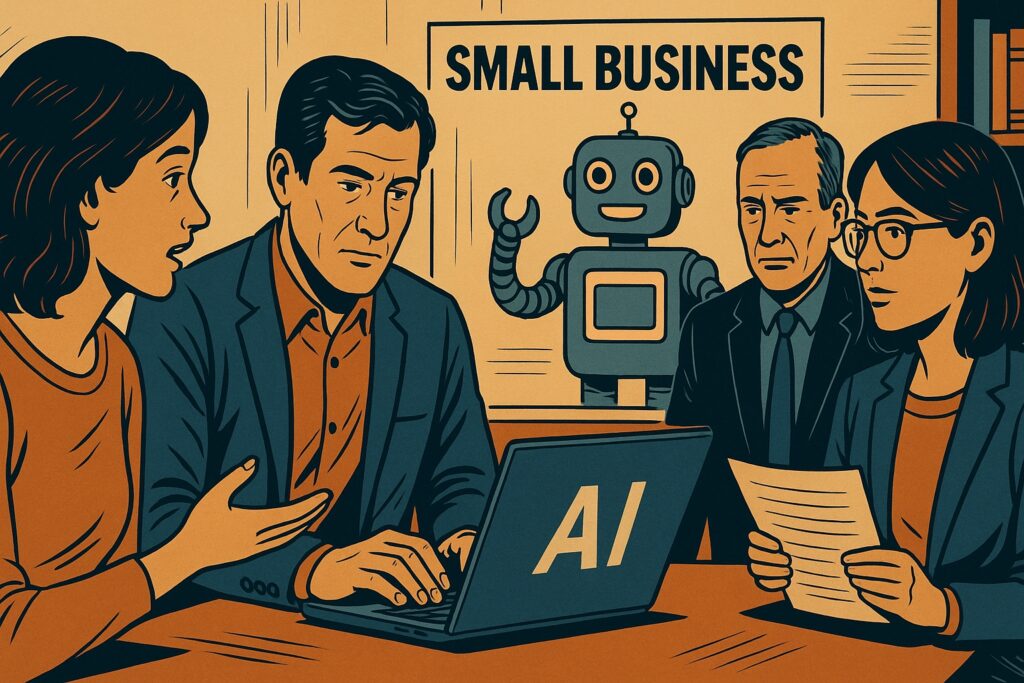 Illustrazione in stile fumetto di un magnete rosso che attira diverse figure stilizzate, simbolo di clienti fidelizzati