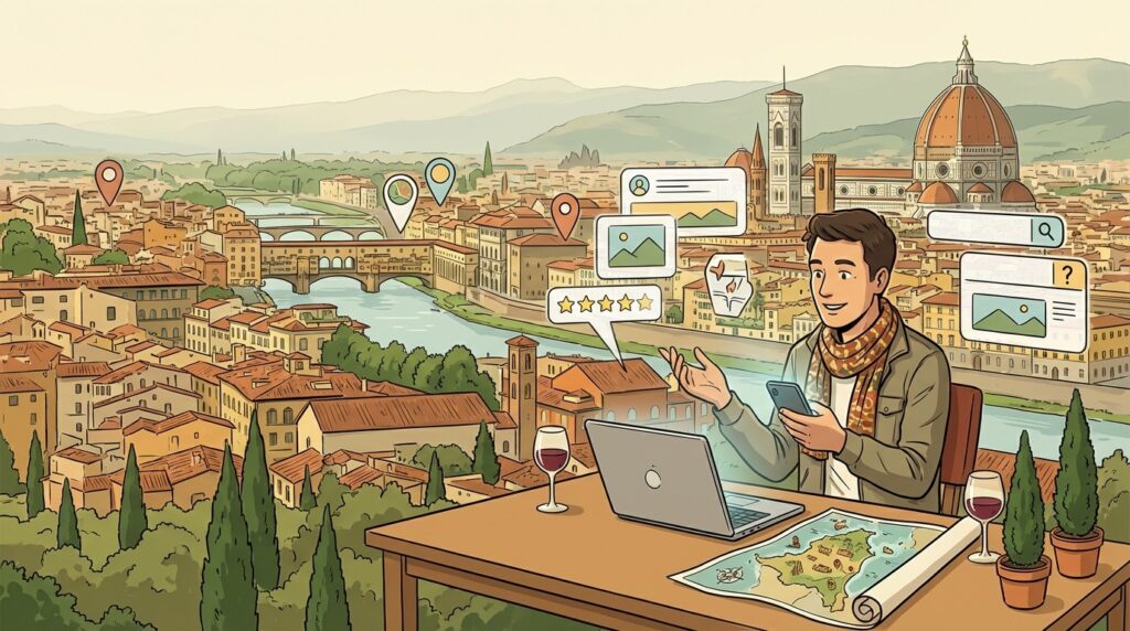 Operatore turistico a Firenze utilizza SEO locale e storytelling per promuovere il turismo in Toscana
