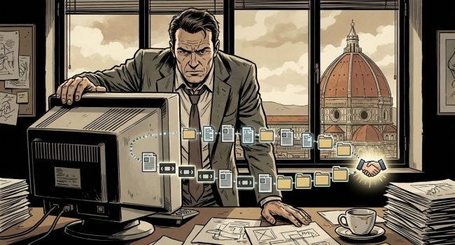 Imprenditore analizza il percorso di acquisto autonomo del buyer B2B con una strategia di content marketing strutturata